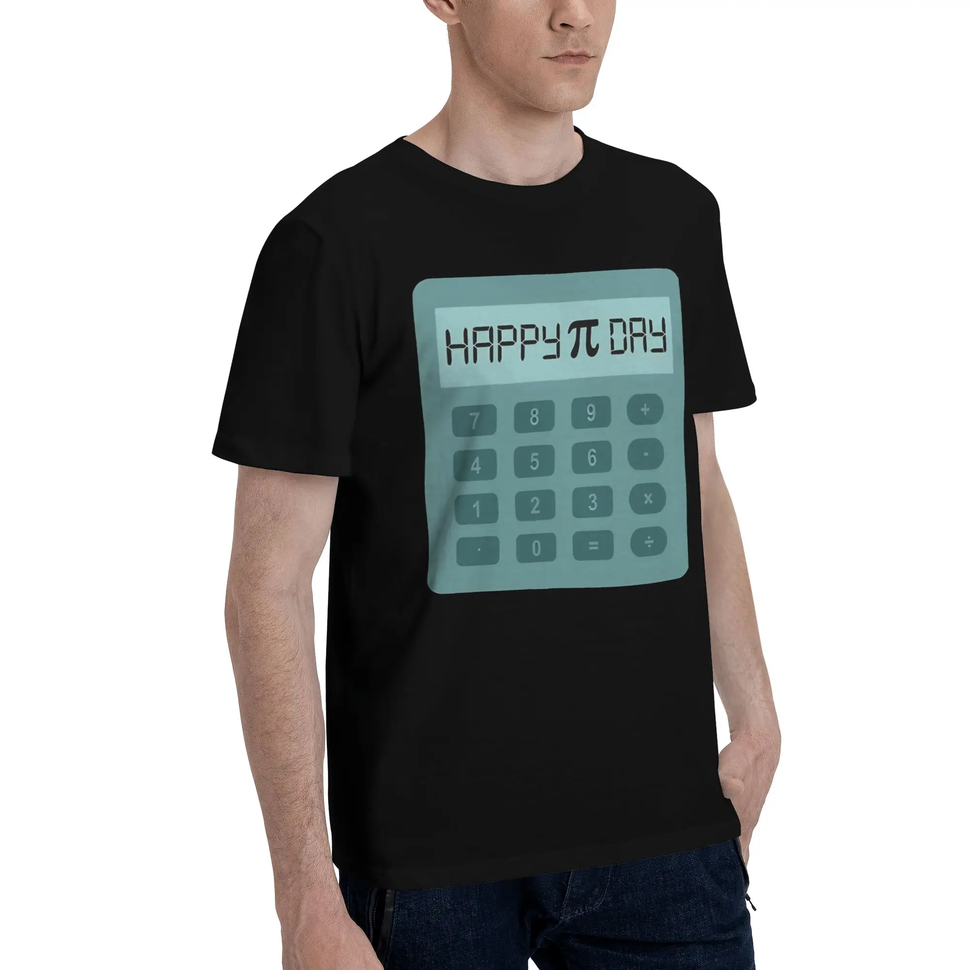 Happy Pi Day Calculator design Men's T Shirt Math pi Leisure Tee Shirt Short Sleeve O Neck Pure Cotton Printing Clothing T-Shirt