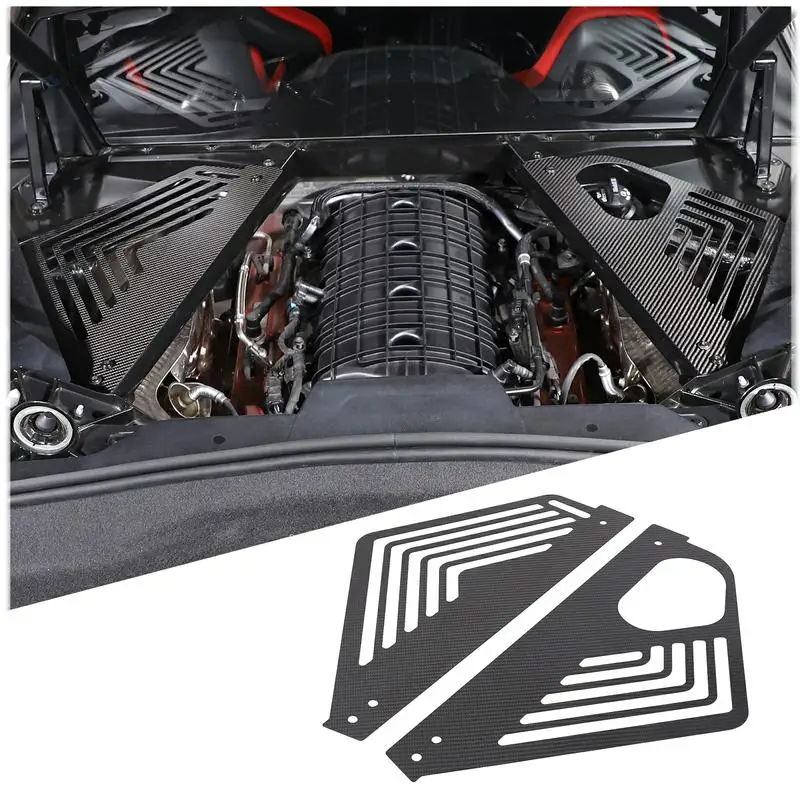 For Chevrolet Corvette C8 Stingray Z51 Z06 2020-2023 Real Carbon Fiber Car Engine Compartment Partition Panel Cover Trim Guard