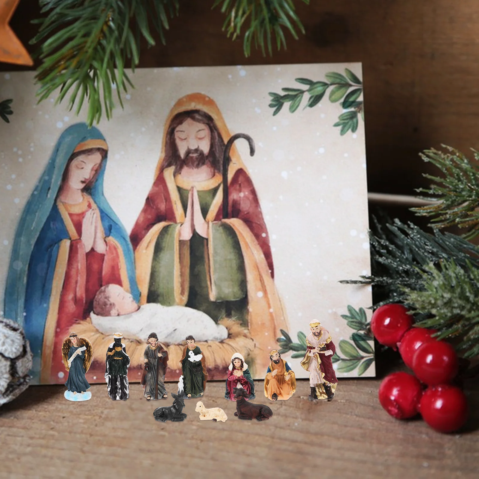 

1Set Premium Religious Adornments 3D Realistic Modeling Sacred Figurines Home Office Party Decor Gift Figurine