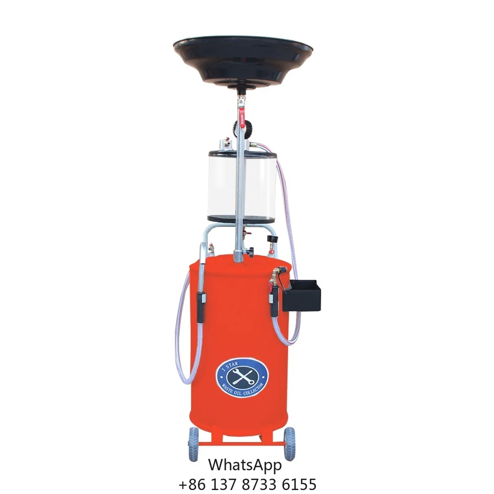 

High Selling 18 Gallon Universal Fluid Drain Tank Oil Recovery Tank Pneumatic Waste Oil Collector Drain For Engine Cleaning