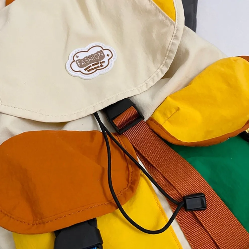 Cor combinando 2 tamanhos sacos pai-filho estilo coreano grande capacidade cordão mochila náilon multi-bolso estudantes