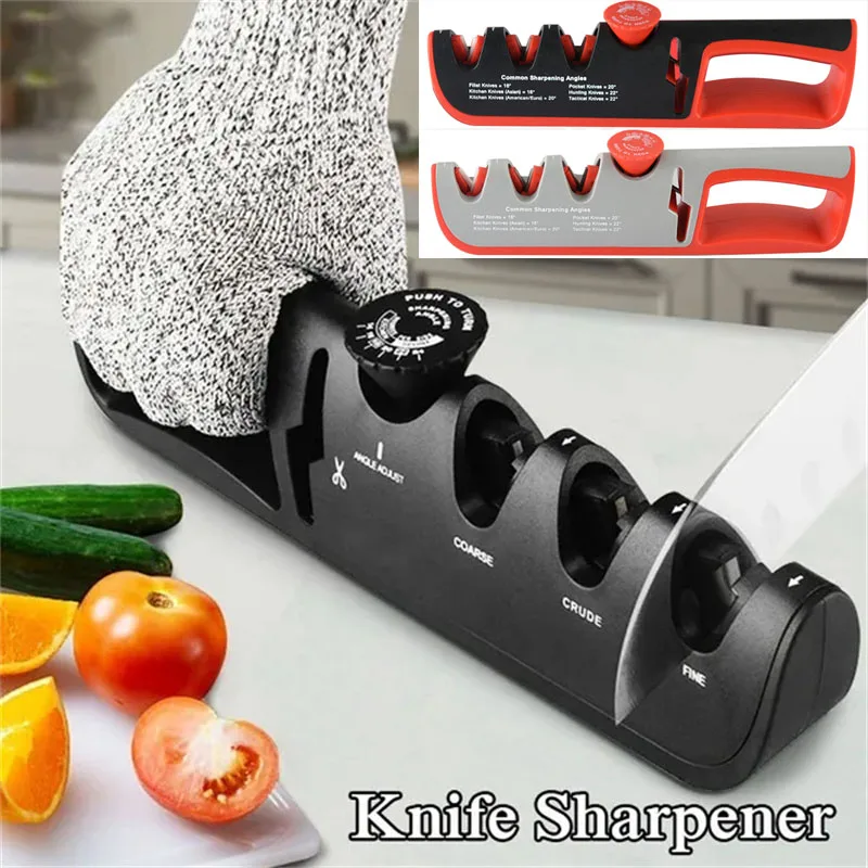 

1pc 4 In 1 Multi Function Knife Sharpener Kitchen Adjustable Angle Grind Scissors Professional Grinding Machine Sharpening Tools