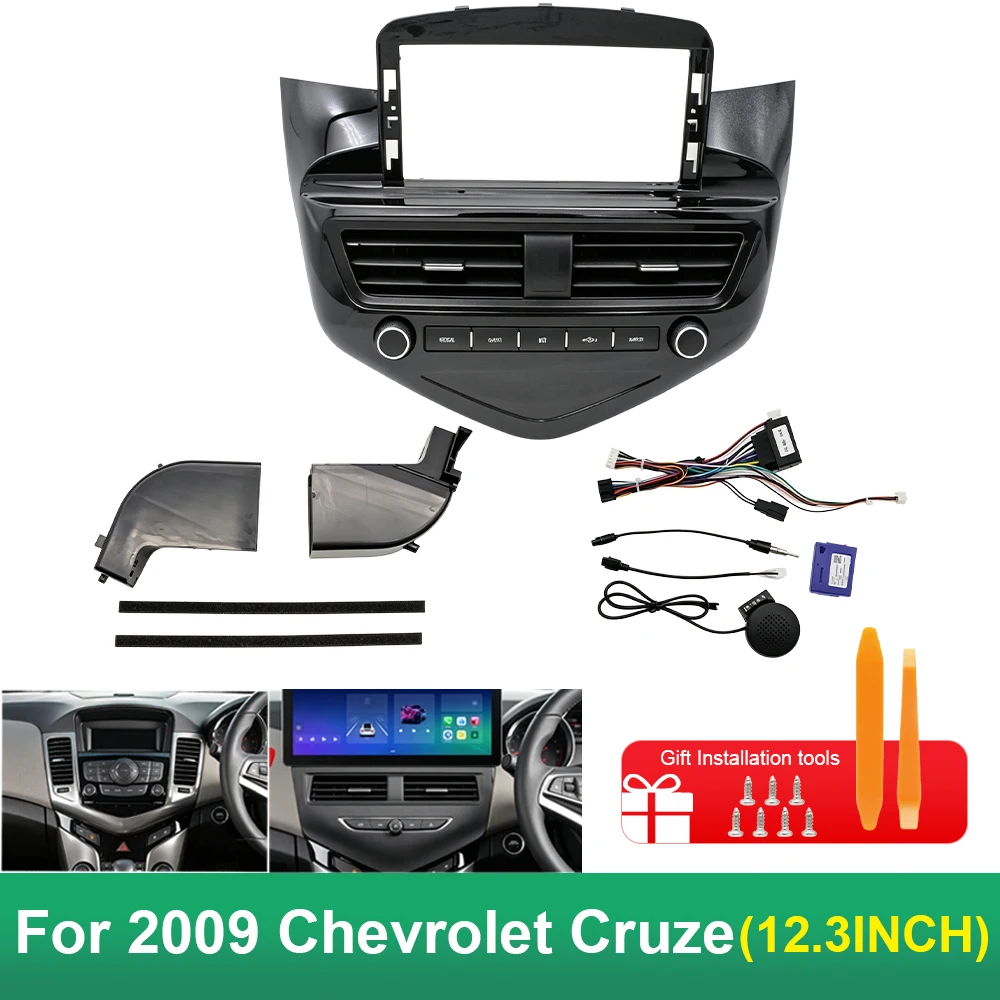 For 2009 Chevrolet Cruze 12.3 Inch Car Radio Navigation Fascia Frame, Center Console Dash Panel