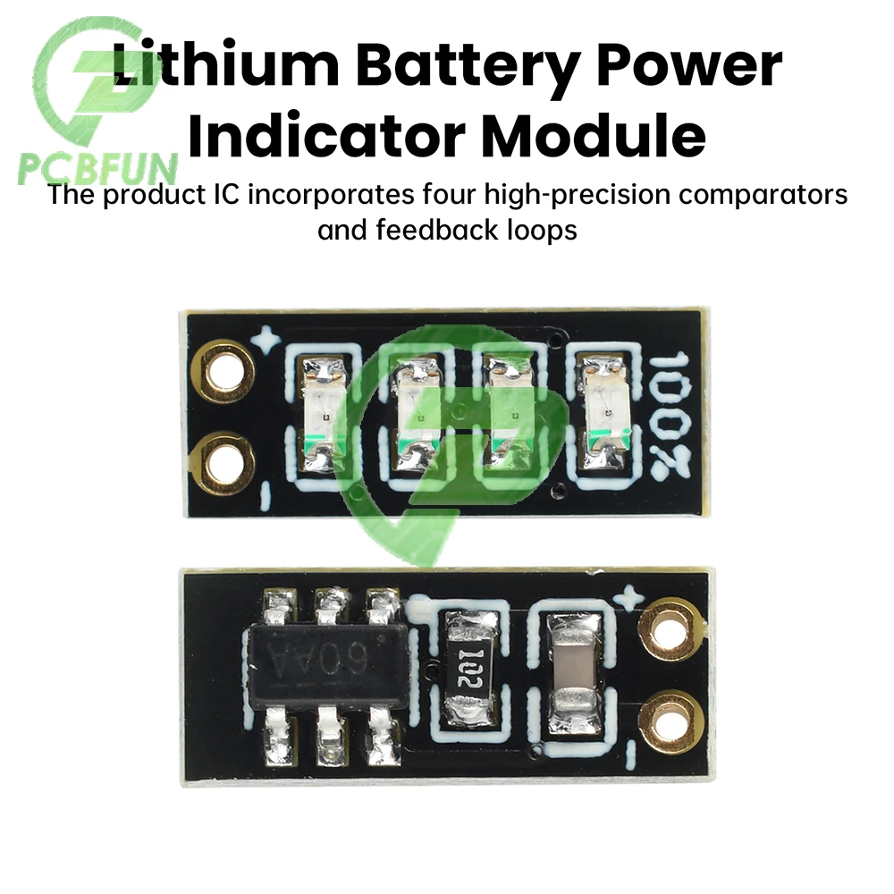 Mini Battery Level Indicator 1S/2S/3S Lithium Battery Capacity Board Power Metering Module with DC LED Display Light Indicator