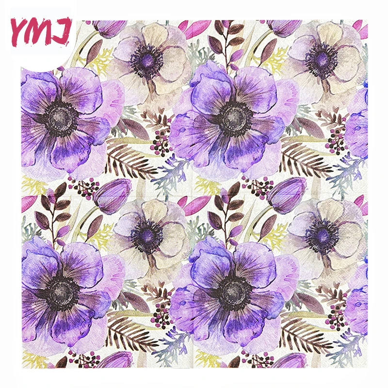 印刷された正方形の紙ナプキン,花の顔,純木,レストラン,ホテル,結婚式のテーブル設定