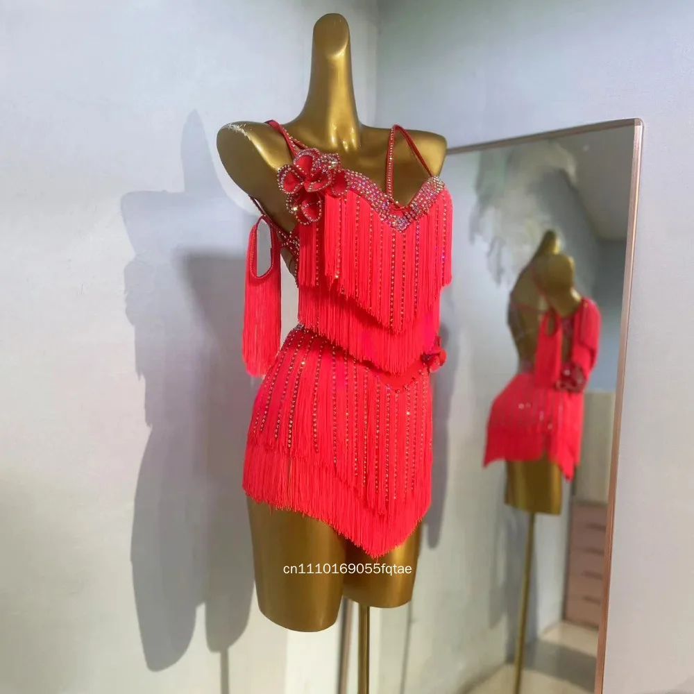 

Женские платья для латиноамериканских танцев, профессиональные, на заказ, с AB-стразами, сексуальные, с открытой спиной, для танго, самбы, румбы