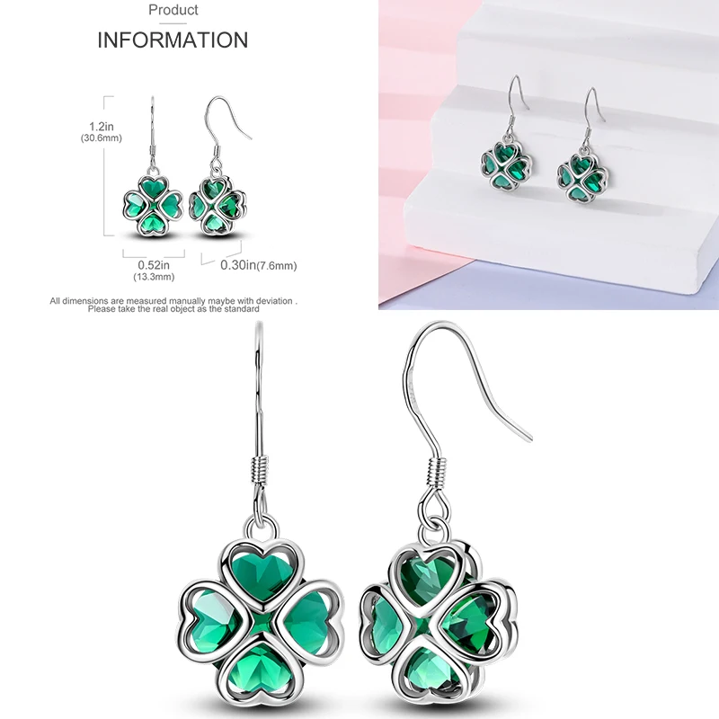 925 Sterling Silber Hängeohrringe Erdbeere Mond Kolibri Kleeblatt Libelle Ozean für Frauen Mädchen Geburtstag Schmuck Geschenk – Detail 10