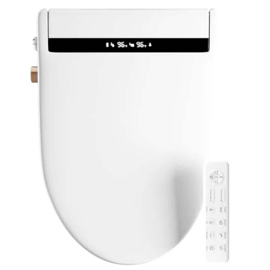 

Elongated Electronic Bidet Toilet Seat Smart Heated Seat with Ceramic Instant Warm Water Warm Air Dryer Wireless Remote Control