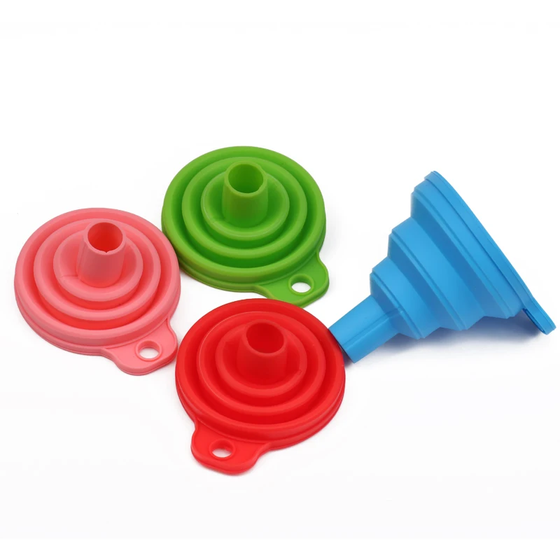 Car Auto Engine Funnel Gasoline Oil Fuel Petrol Diesel Liquid Washer Fluid Change Fill Transfer Universal Collapsible Silicone image 5