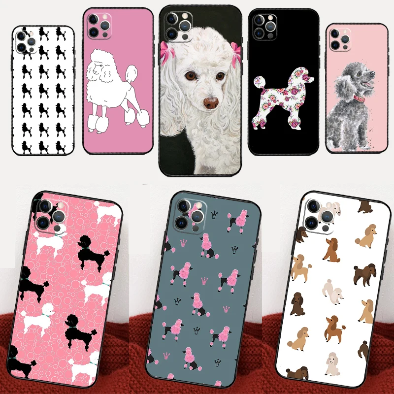 Poodle Dog Case For iPhone 16 15 14 Pro Max 13 12 Mini 11 Pro Max X XS XR Plus Soft Cover Funda