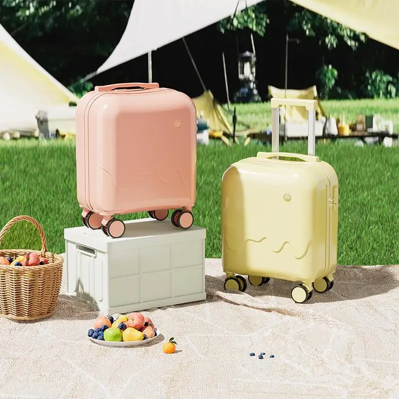 

Small Lightweight 8-Inch Carry-On Suitcase for Women Travel Bag with Four-Wheel Rotation Faionable Hardell ABS+PC Material