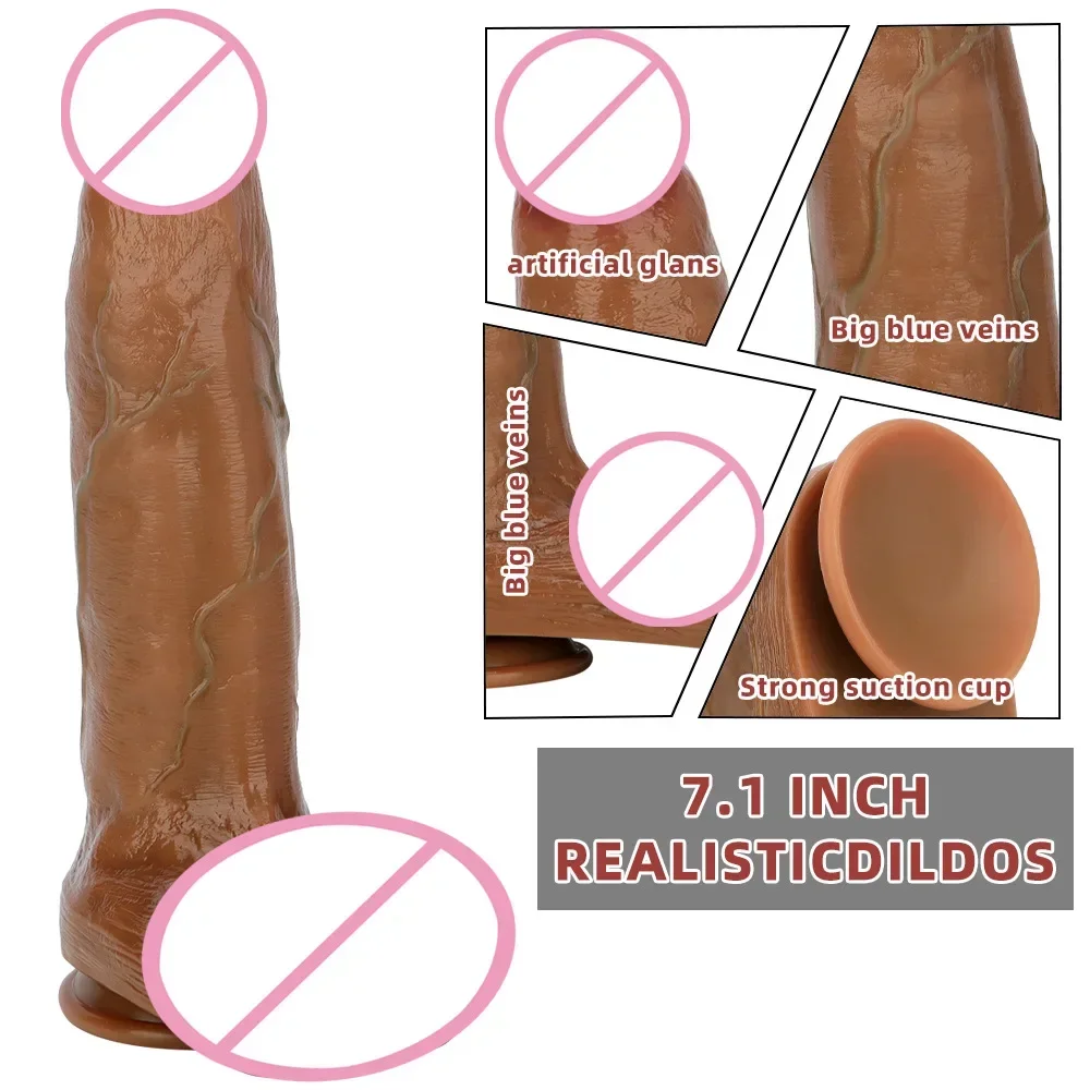 Silicona líquida 33 cm Realista Super Grueso Consolador de gran tamaño 13 pulgadas Copa fuerte Pene con glande artificial para parejas de lesbianas homosexuales 33cm Realistic Super Thick Dildo 13inch Strong Cup Penis