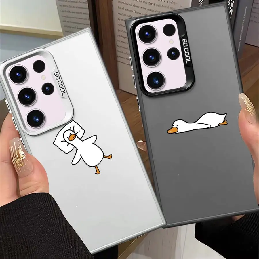 Phone Cover Case for Samsung Galaxy S26 S25 S22 Ultra S21 S23 Note 20 Ultra S24 FE S25Edge S20 FE Simple And Cute Duck