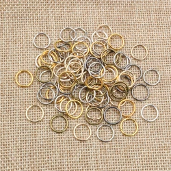 200pcs 1.0mm Thick 6-12 mm Bronze Gold Silver Plated Jump Rings Split Rings Connectors Diy Jewelry Finding Making Accessories