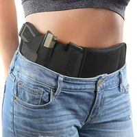 Portable Tactical Gun Holster Waist Belt Outdoor Hunting Hiking Concealed Carry Phone Bag Black Hidden Belly Defense Waist Belt