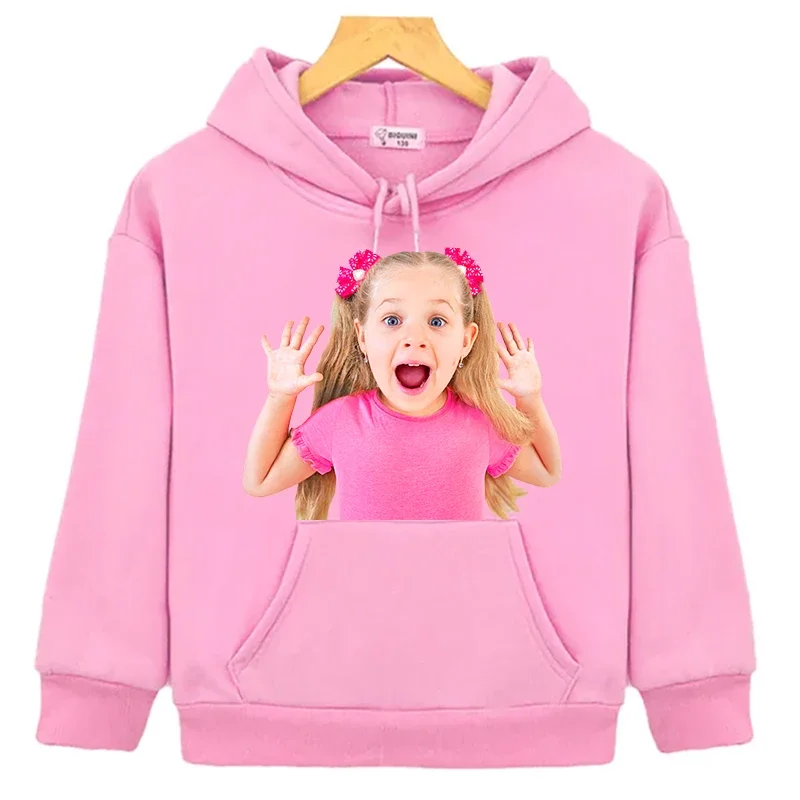 Kids Diana Show Pattern Printing Hoodies Children Tops 2-14 Years Old Christmas Sweatshirt Girl Kid Causal Style Fashion Hoodies