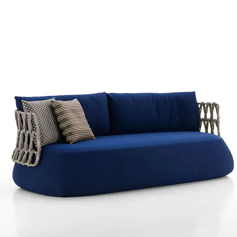 

Outdoor sofa courtyard, designer hotel rattan chair, sofa rattan weave, balcony scenic sofa chair