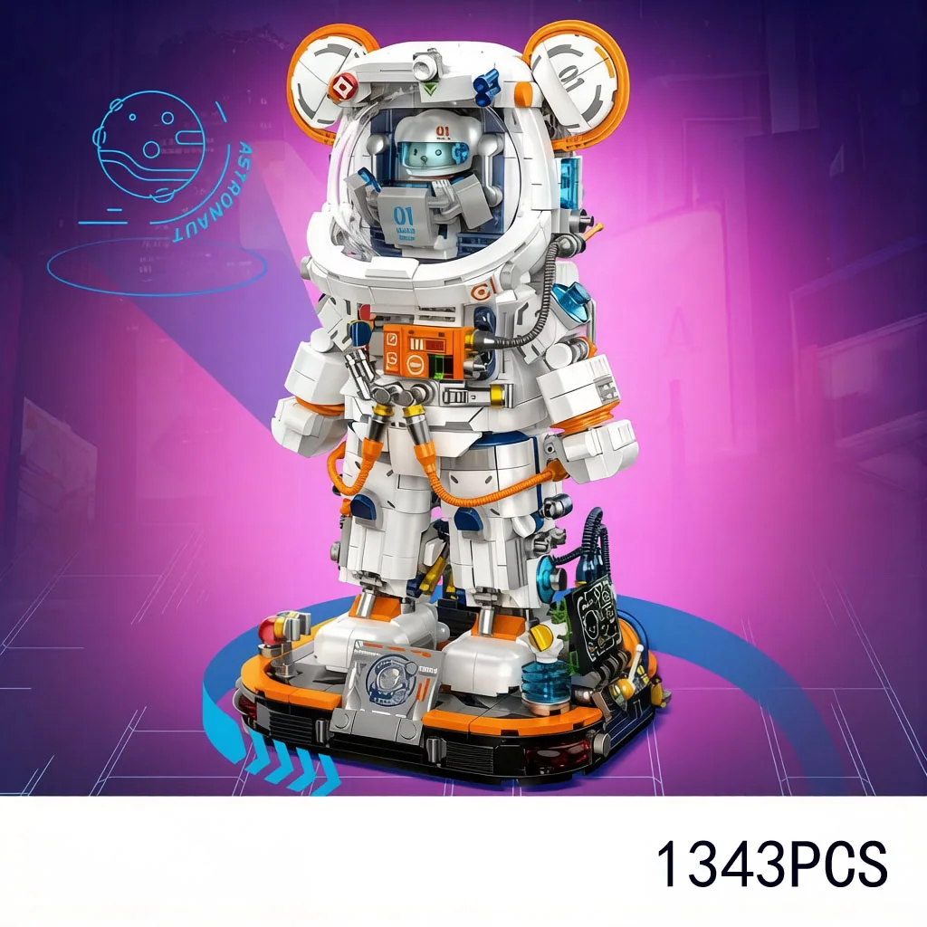 

Idea Astronaut Mecha Animal Building Block Robot Mech Model Mechanical Bear Construction Brick Figures Toy With Light For Gift