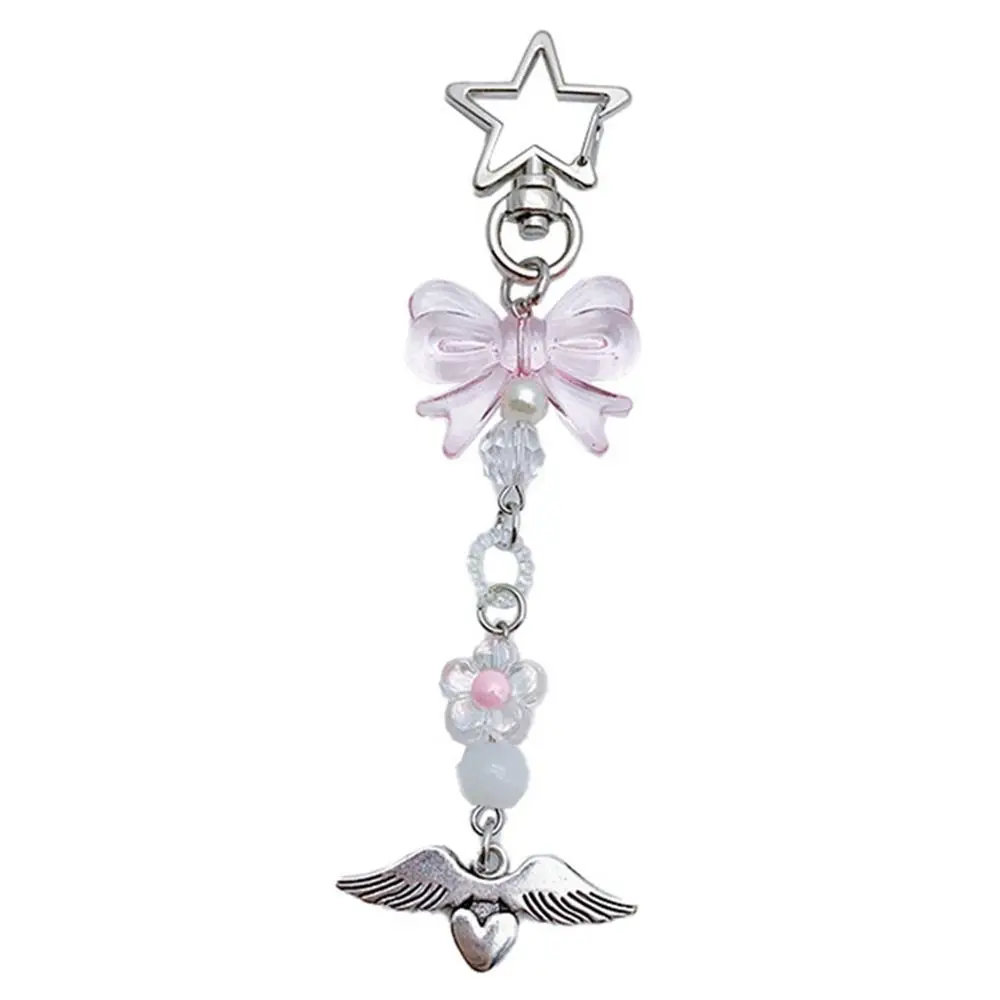 

Bowknot Phone Charm Strap Hanging Cord Handmade Y2K Phone Chain Keyring Heart Kawaii Mobile Phone Lanyard Girls Women