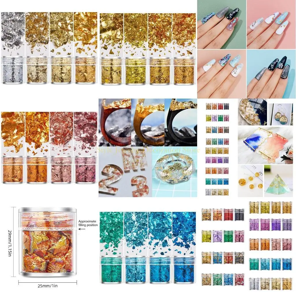 

D46E Foil Decorative Paper Dazzling Gold Flakes for Artistic Projects and Home Decors