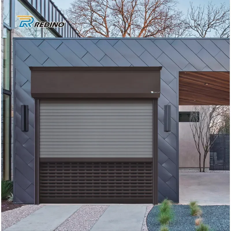 Aluminum Alloy Roller Shutter Door with Stainless Steel Screen Anti-Theft Automatic Insulated Custom Size Villa Garage Door
