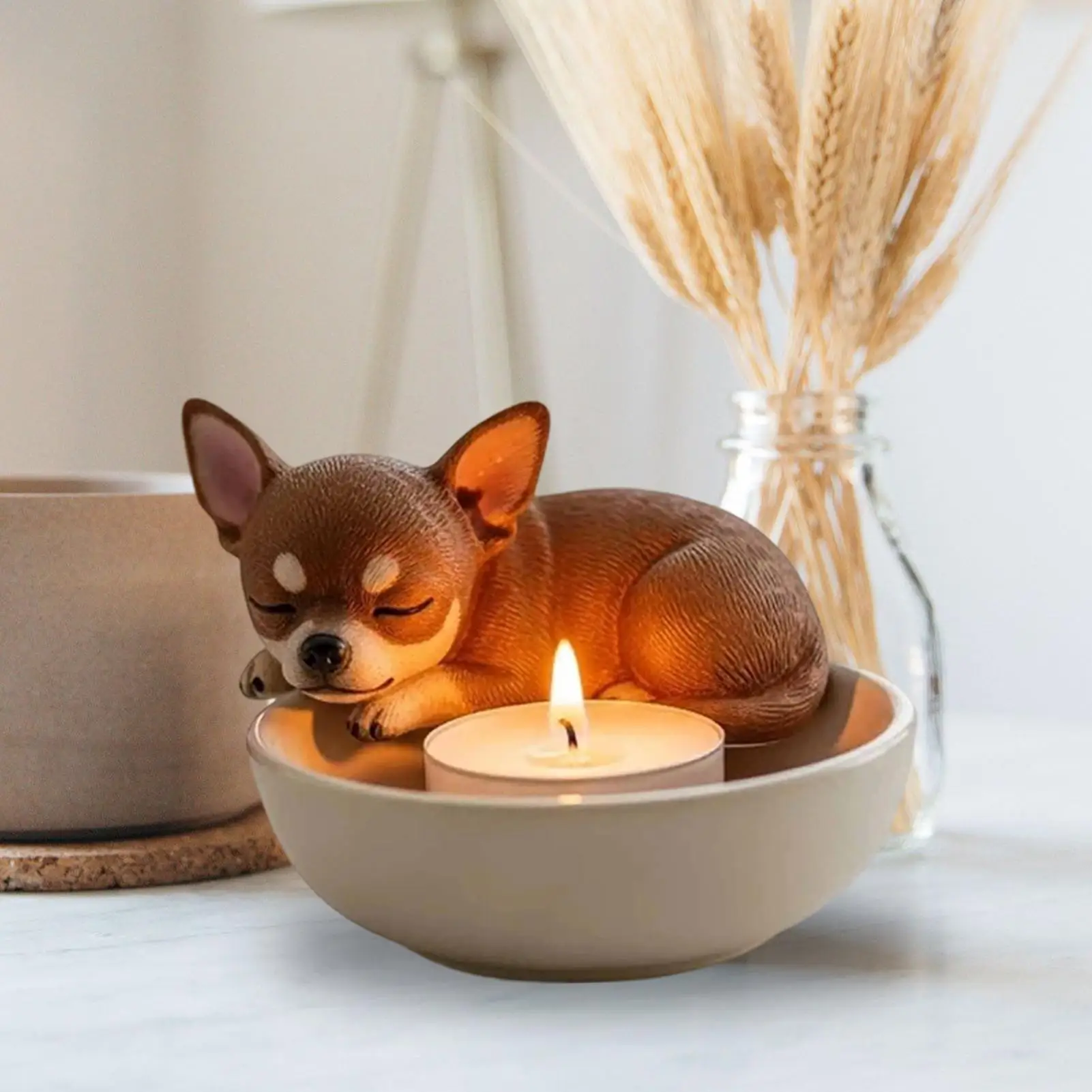 Tea Light Holders Decorative Candle Holders Dog Design Modern Candlestick for Home Kitchen Fireplace Centerpiece Event Party