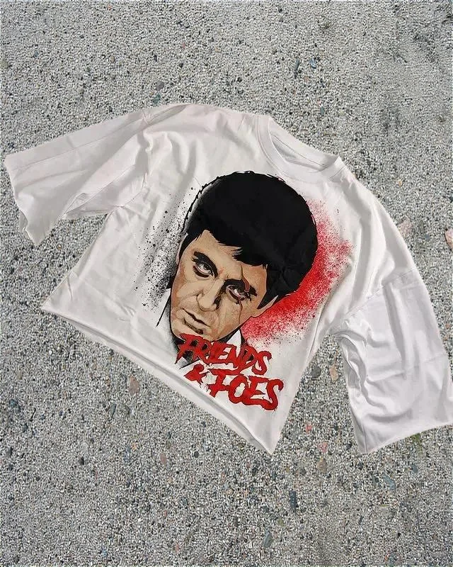 

Футболка в стиле ретро в стиле Харадзюку 1920-х годов, уличная одежда для мужчин и женщин, Готическая хлопковая рубашка с круглым вырезом и коротким рукавом Y2k, рубашка в стиле Redtube