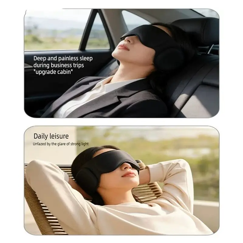 A27U Upgraded 3D Full-Coverage 2-In-1 Weighted Eye Mask With Ear Cover Noise& Light-Blocking For Side Sleepers
