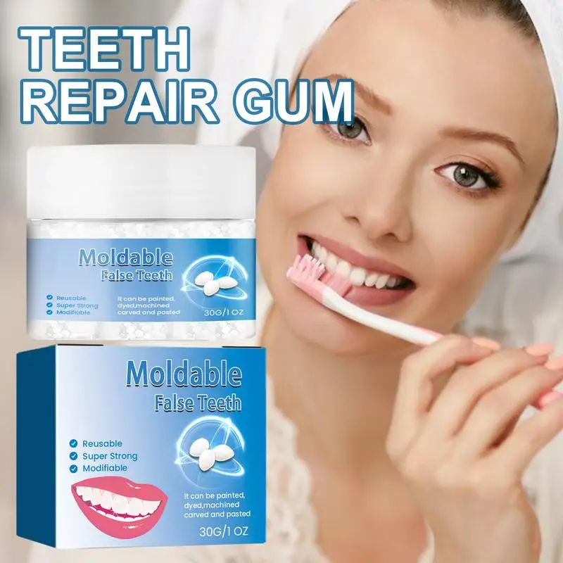 30g Teeth Replacement Gel DIY Moldable Tooth Filling Repair Gel for Chipped Teeth Repair Falseteeth Glue for Temporary