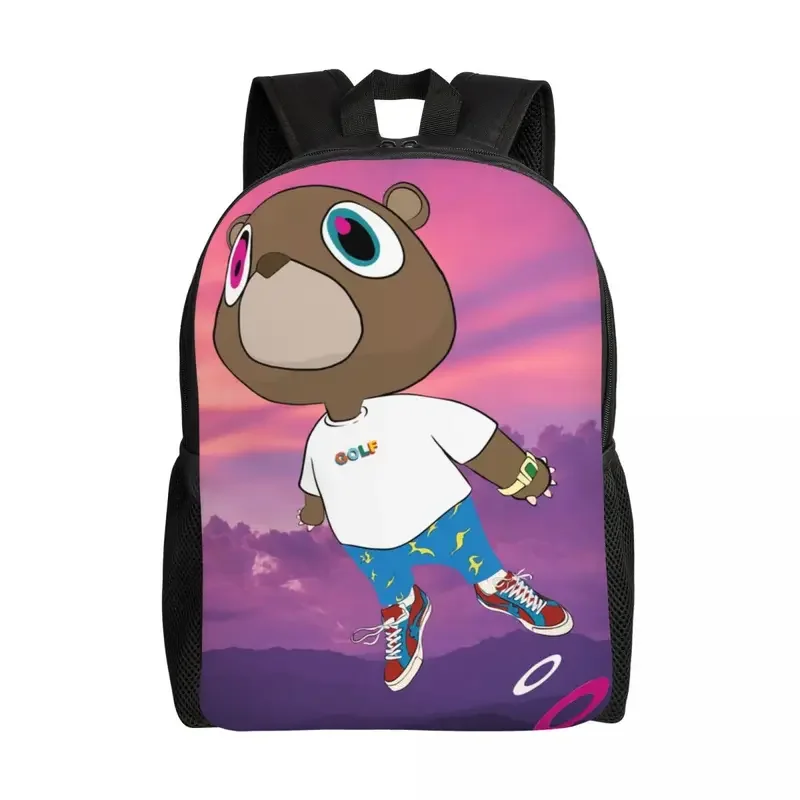 Customized Kanye West Graduation Bear Travel Backpack Men Women School Laptop Bookbag College Student Daypack Bags