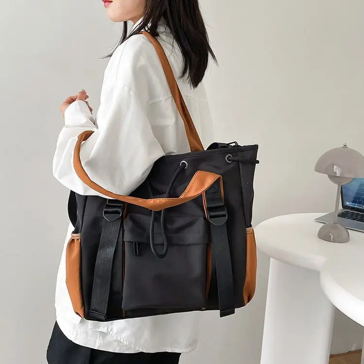 Bolsa de ombro portátil de grande capacidade, bolsa de mamãe, bolsa crossbody, bolsas de computador, bolsas de mamãe japonesas e coreanas