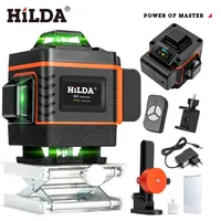 HILDA 16Lines 4D Laser Level Green Line SelfLeveling 360 Horizontal And Vertical Super Powerful Laser Level Green Beam