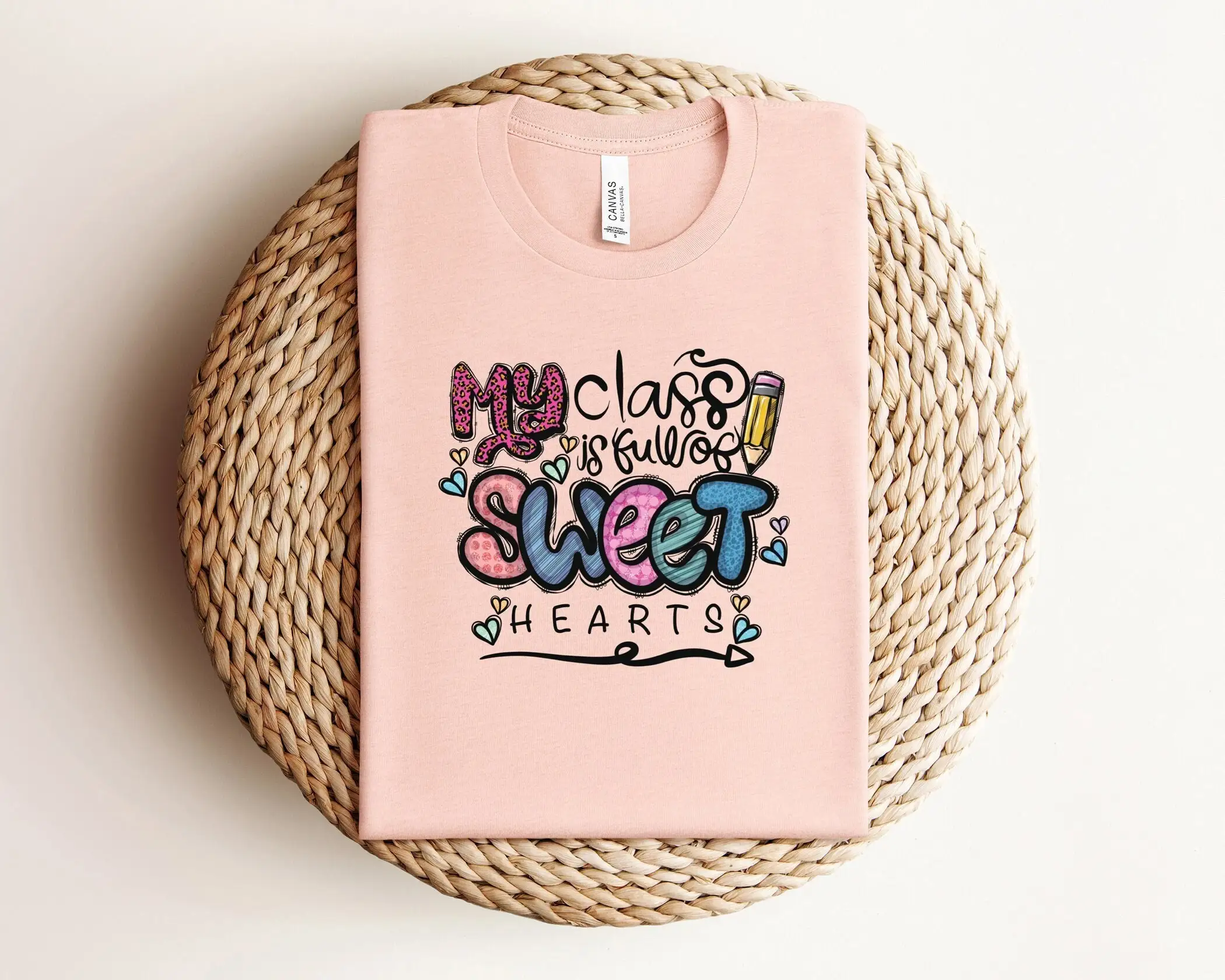 My Class Is Full Of Sweet Hearts T Shirt Teacher Valentine Valentine'S Day Retro Valentines