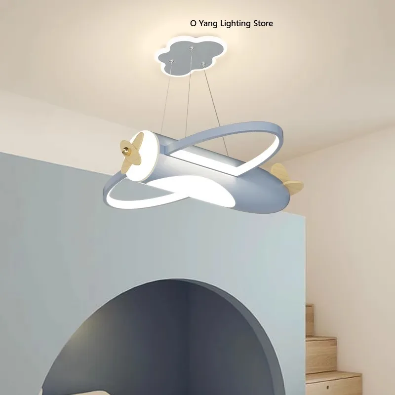 Cream Style Airplane Ceiling Lights LED Children's Room Light Romantic Warm Baby Room Girl Boy Bedroom Ceiling Lamps RC Dimming