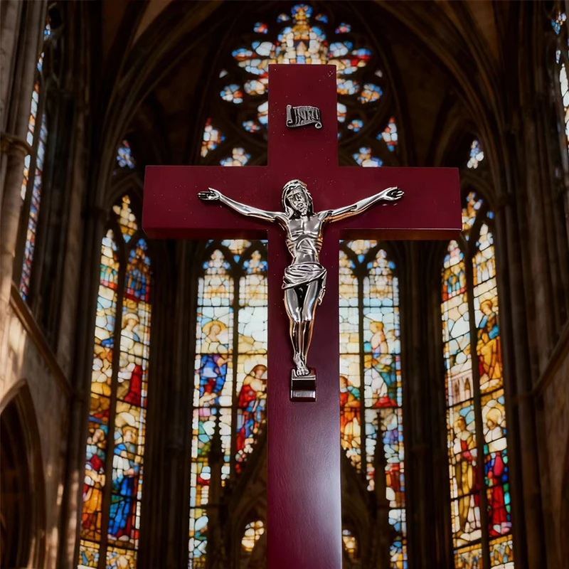 جديد 2026 صليب من الخشب الصلب جدار الصليب الكاثوليكي يسوع المسيحي الجدار الشنق الصليب الصلاة الحلي الدينية الكنيسة الديكور #2