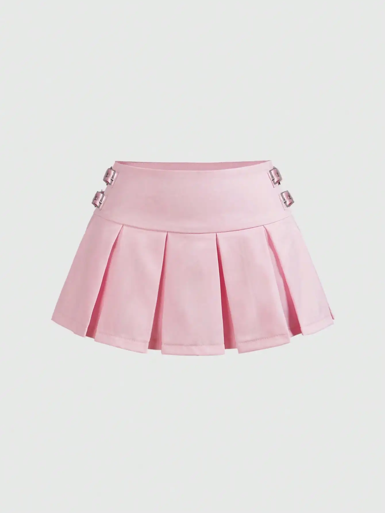 

ROMWE J-Fashion Spring/Summer Valentine's Day Kawaii Cute Athletic Preppy Sweet Pink Low Waist Pleated Mini Skirt For Women