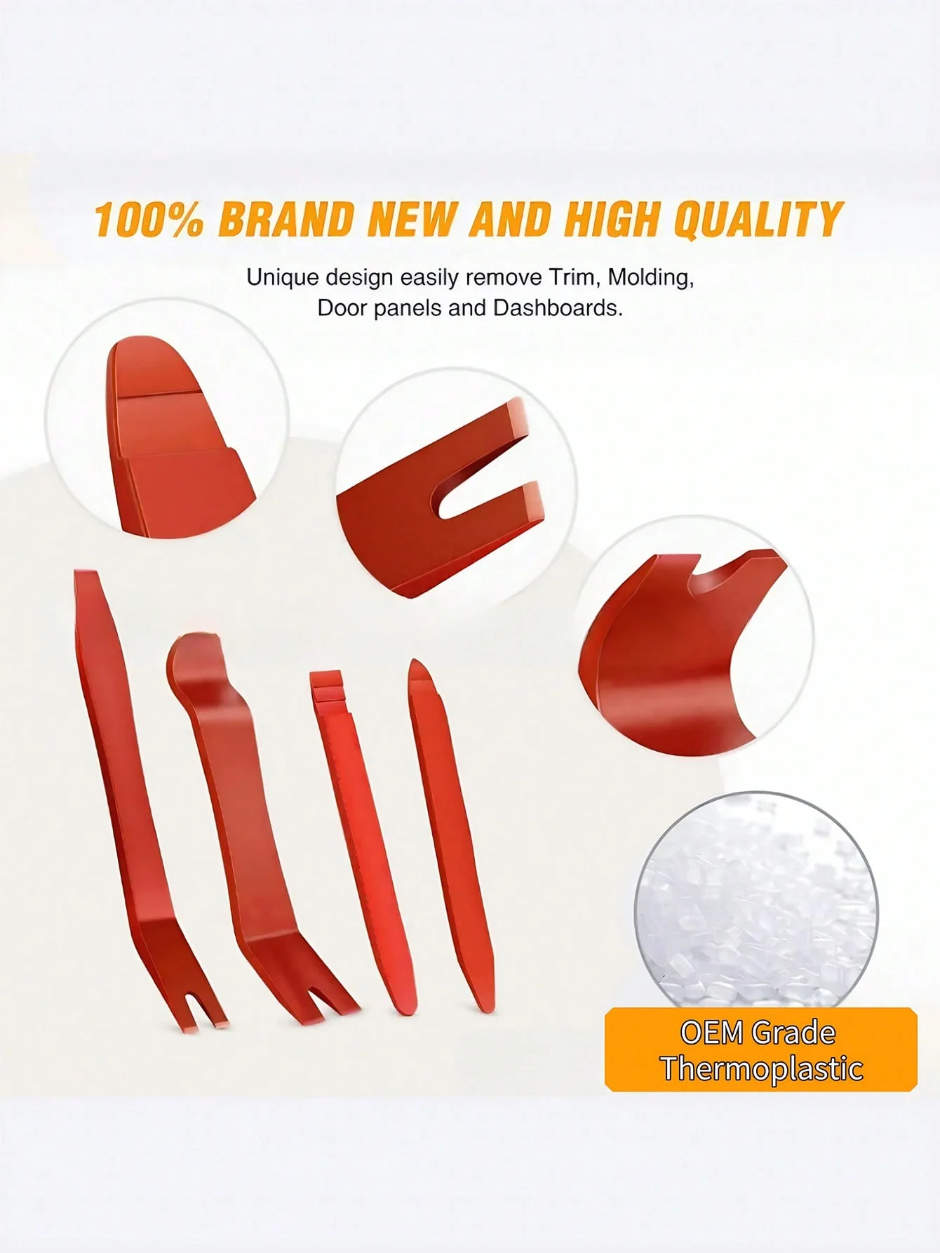 Kit de herramientas de extracción de molduras de automóviles de 40 piezas: juego profesional de extractores de paneles interiores con alicates de clip, barras de palanca planas y destornilladores, no