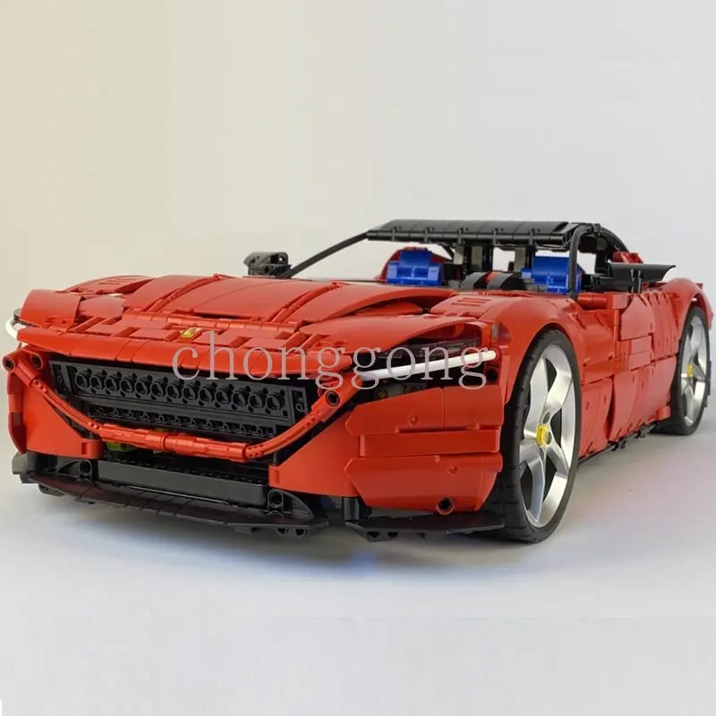 New MOC-123054 Daytona Roma Supercar Fit 42143 Classic Super Racing Sport Cars Model Bricks Speed Champion Kid Birthday Gifts