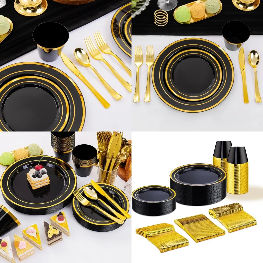 150 Pcs Black And G…