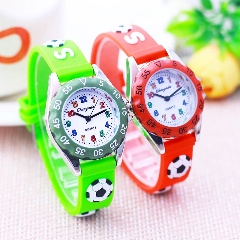 new fashion children boys girls cool sports 3D ball quartz watches little kids silicone waterproof electronic watches students