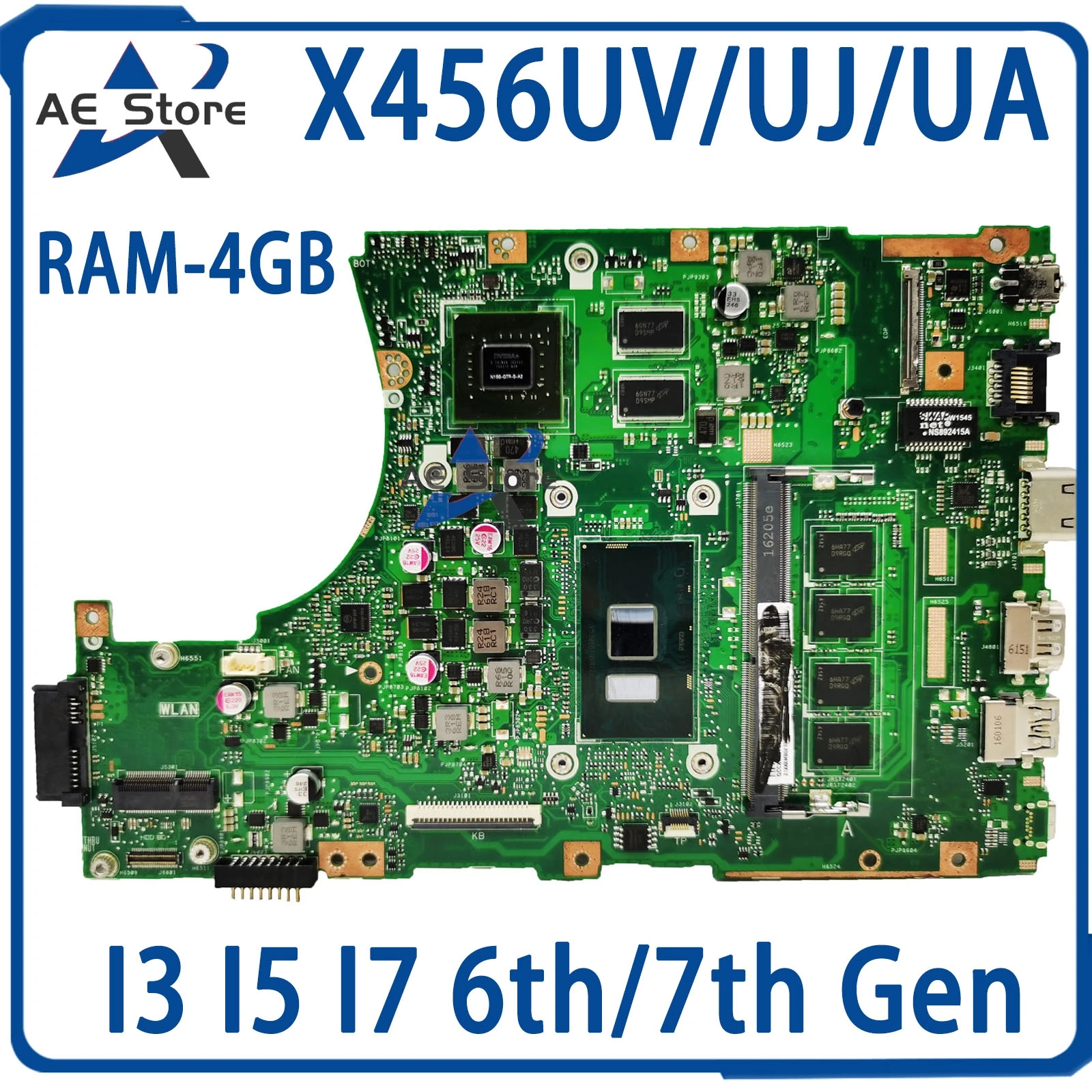 X456UVK X456UQ X456UJ A456U X456UB F456U X456UV X456 X456UA Laptop Motherboard X456UQK Mainboard I3 I5 I7 DDR3/DDR4 UMA/PM