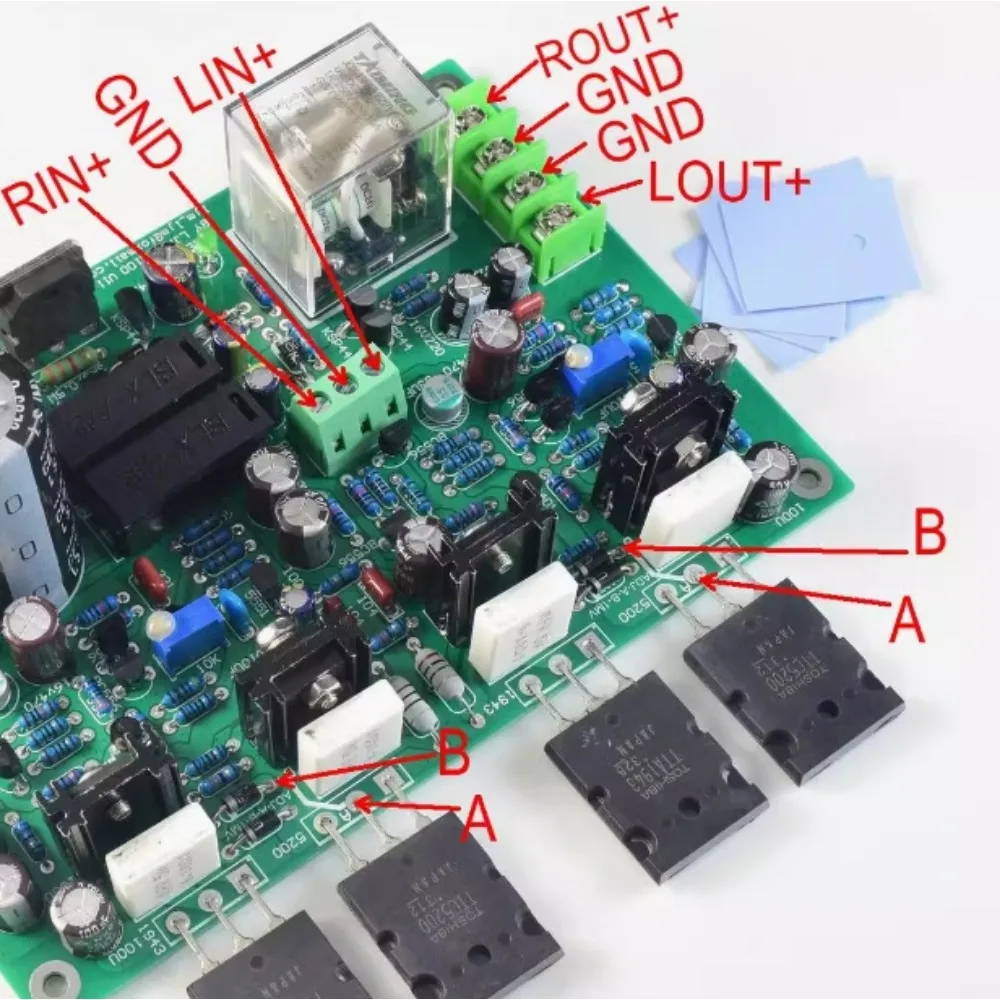 Placa amplificadora de potencia de doble canal MX100, TTA1943, TTC5200, con condensador de filtro, protección de altavoz