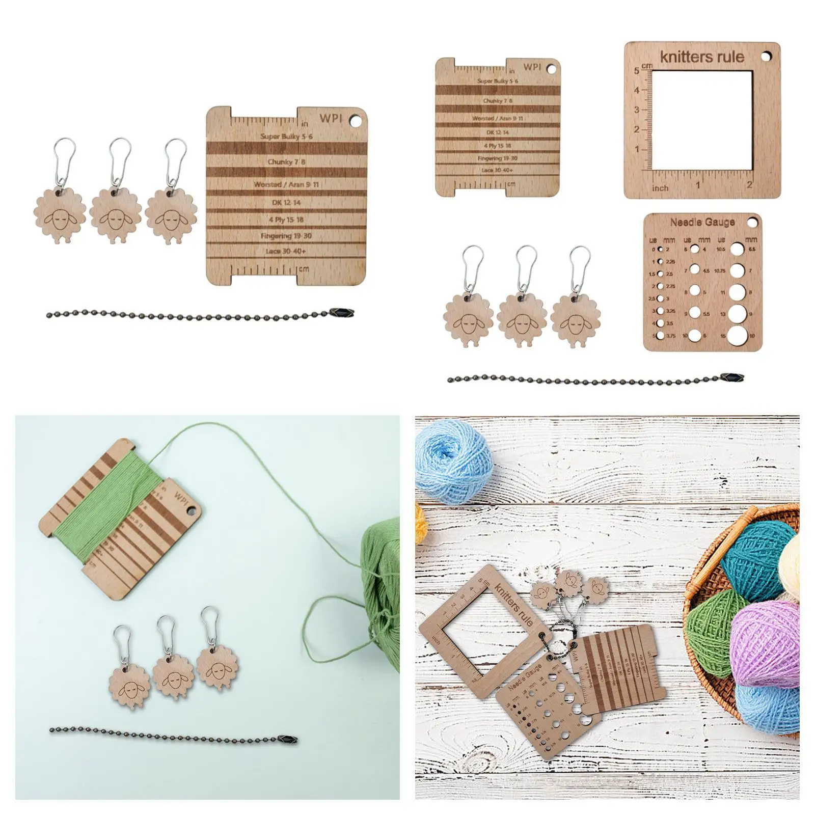 مجموعة مسطرة قياس الحياكة DIY Craft متعددة الأغراض مدمجة لحياكة السترة الإبداعية 3 قطعة علامة الغرزة للمصممين المبتدئين