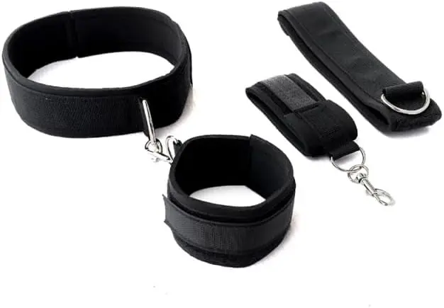 

Soft Padded, Sex Bondage Gear Accessories Thigh and Wrist Cuffs BDSM Restraint Set, for Couple with Adjustable Straps