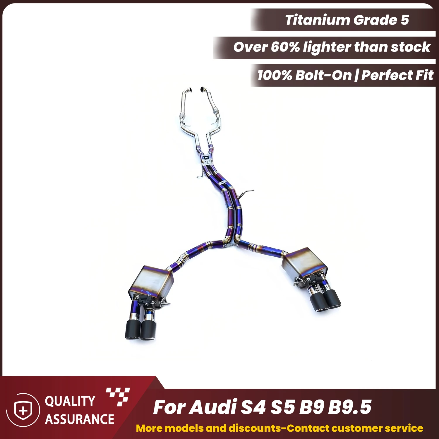 

ECCF Sports Titanium Catback Exhaust with Resonant tube For Audi S4 S5 B9 B9.5 Aggressive Exhaust Sound Performance Upgrade