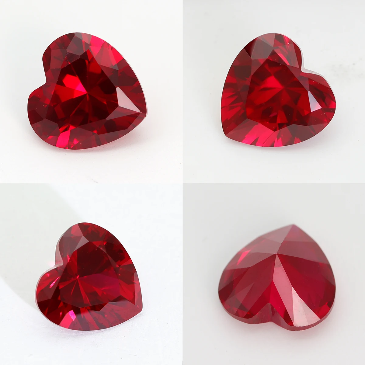 Heart Shape Ruby Flame Melted Lab Grown Ruby With AGL Certificate Available Gemstones For DIY Jewelry Making