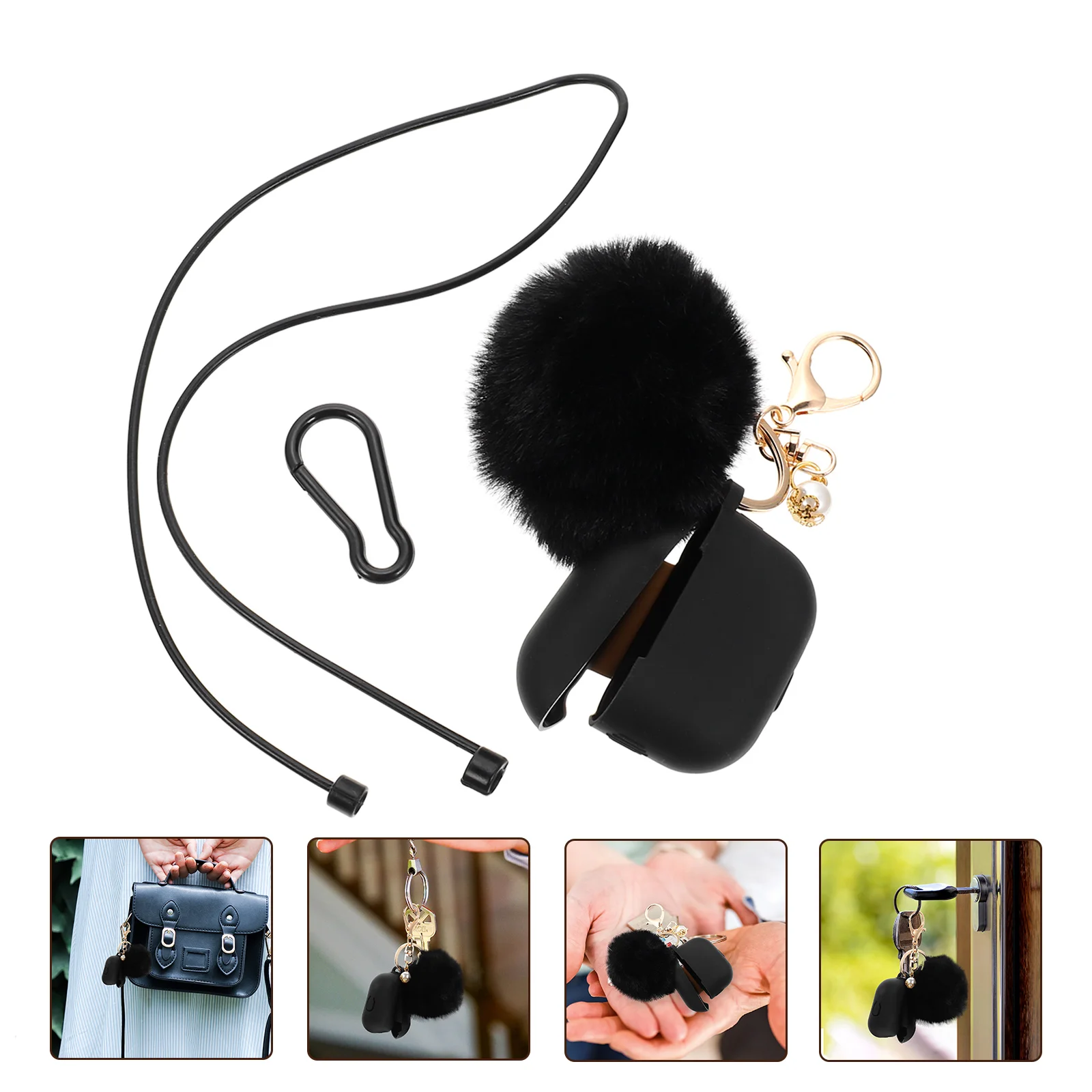 

Silicone Headphone Shell Earbuds Case Portable Protective Cover Hairball Keychain Wireless Buds ganizer Dustproof Travel