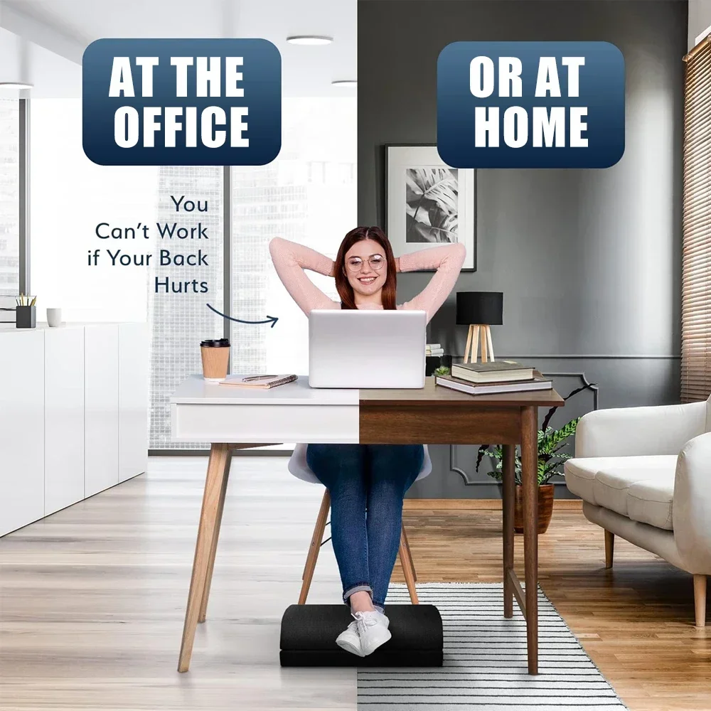 Ergonomic Under Desk Foot Rest Adjustable Height Foot Stool Under Desk for Office Chair & Gaming Chair - Back & Hip Pain Relief