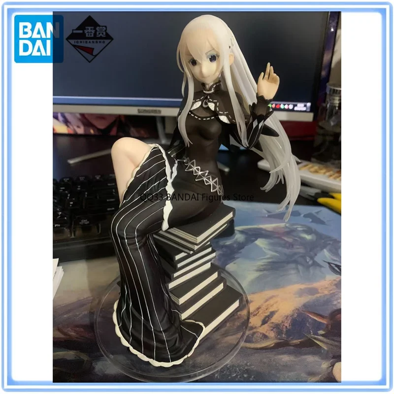 BANDAI Ichiban Kuji Anime Figura Emilia Rem&Ram Pijama Ver. Re: Zero Começando a Vida em Outro Mundo Modelo de Figura de Ação