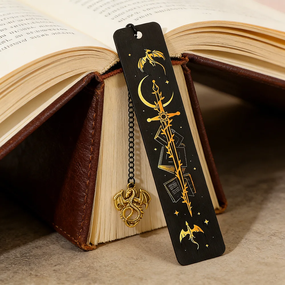 Marcapáginas de Metal con Diseño de Dragón de Cuatro Alas, Accesorio para Amantes de las Novelas de Fantasía, Marcapáginas Gótico, Regalo de Cumpleaños para Amantes de la Fantasía